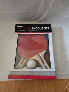 Franklin Sports 2 Player Paddle Set w/ 3 Table Tennis Balls NEW